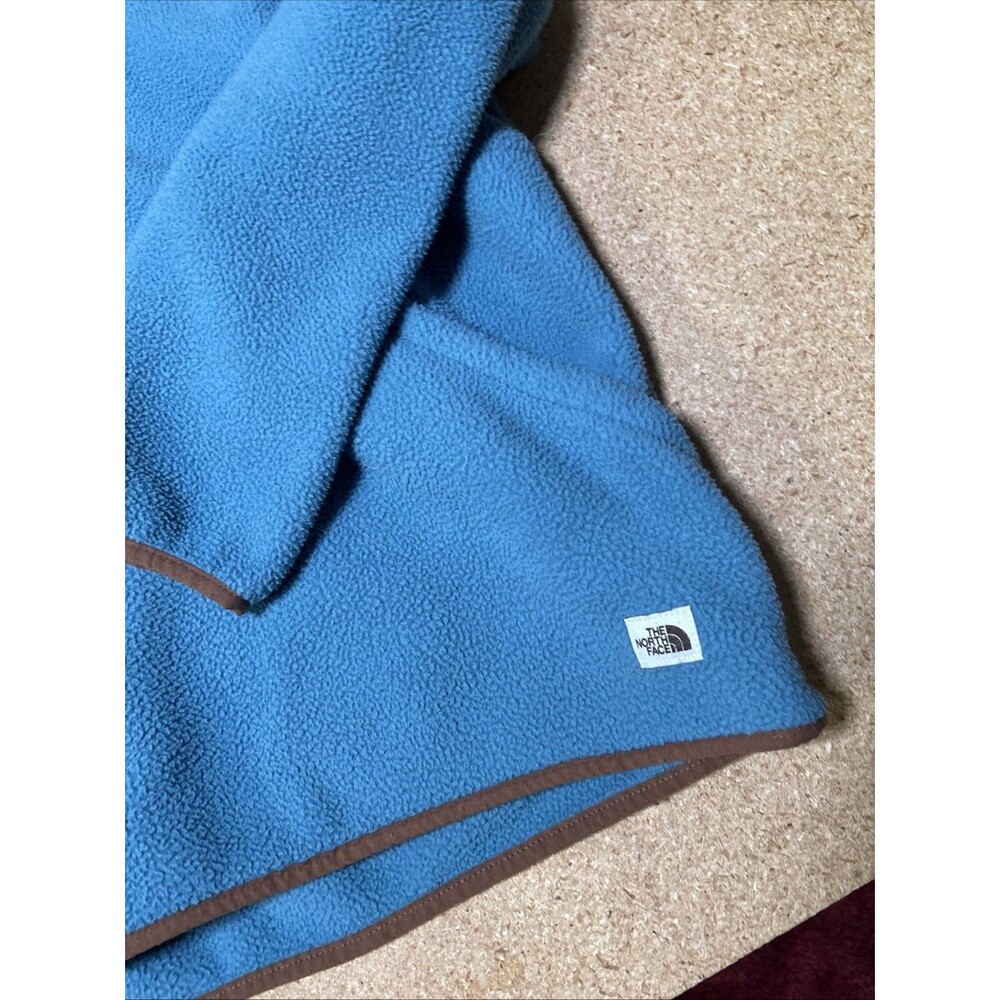 The North Face Men's Carbondale 1/4 Snap Fleece Hoodie Sz XL Storm Blue/Brown E3 - Picture 3 of 7